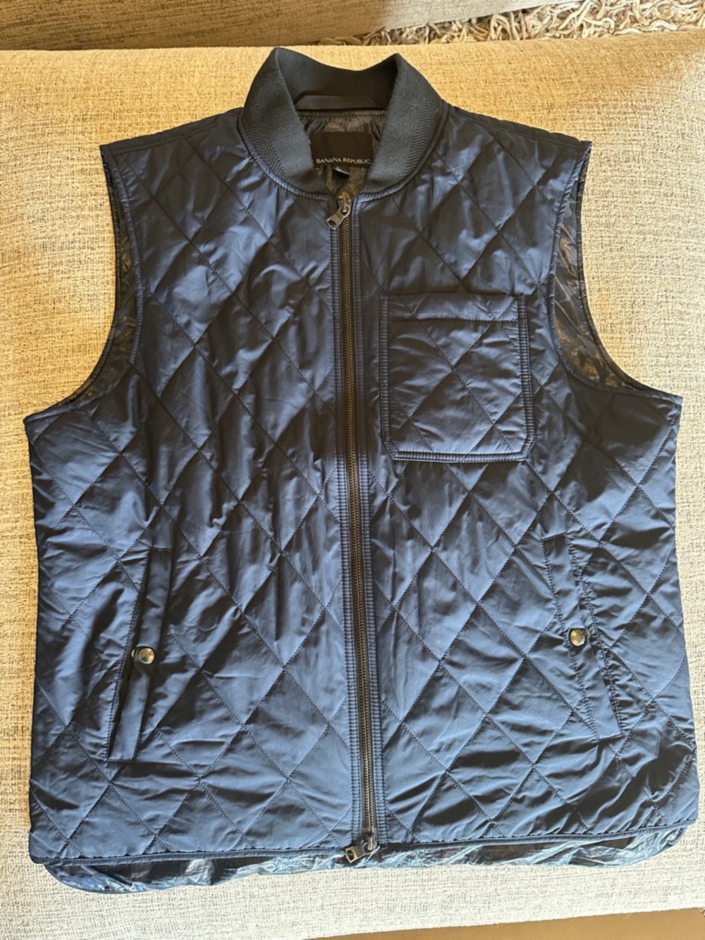 Banana Republic Navy Blue Quilted Men's Vest